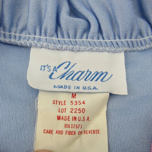 It's A Charm Cloud Fleece Women's Blue Embroidered Accent Night Gown Size M - Picture 8 of 9